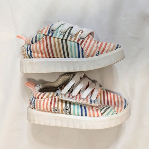 Roxy Kids Sheilahh Rainbow Stripe Sneakers Toddler Size 5 - Picture 8 of 11